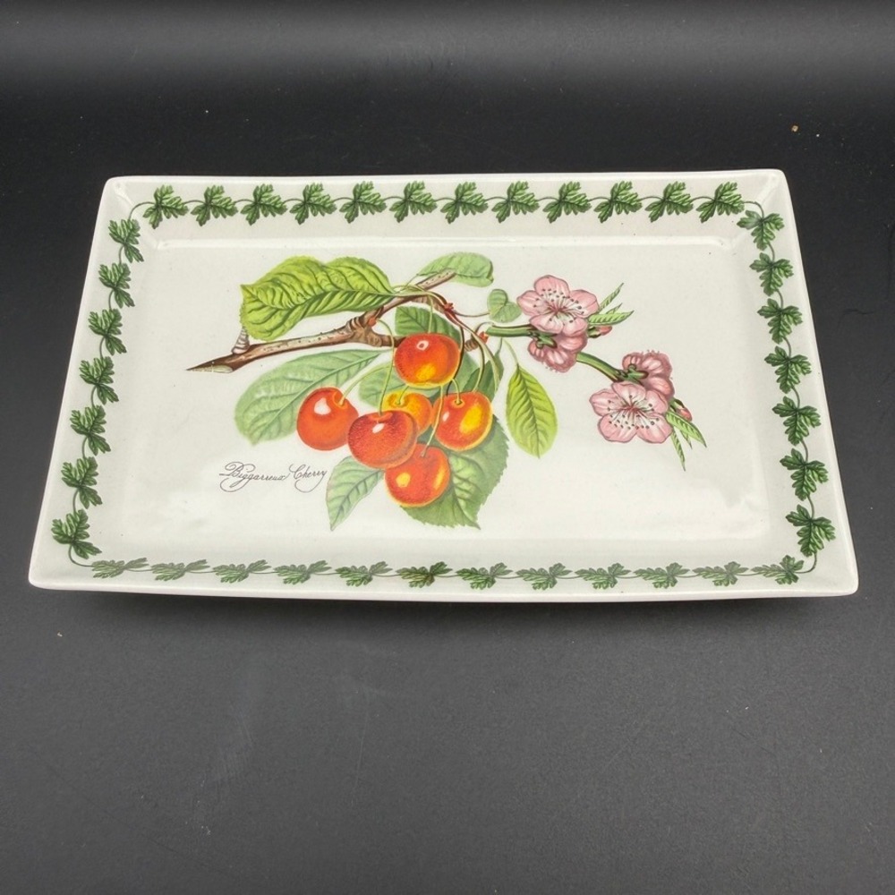 Vintage Portmeirion Pomona Bigarreau Cherry Rectangular Butter Dish Tray Cottage